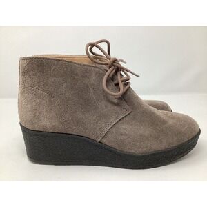 Clarks‎ Originals Athie Terra Women's Wedge Desert Boots Taupe Size 8